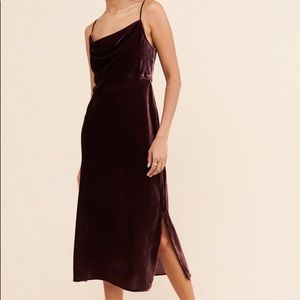 Anthropologie - Elyse Velvet Bias Slip Dress
